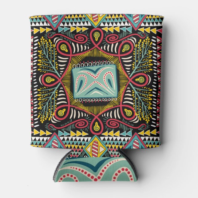 Porta-lata Abstrato: design de bolso quadrado. (Frente)