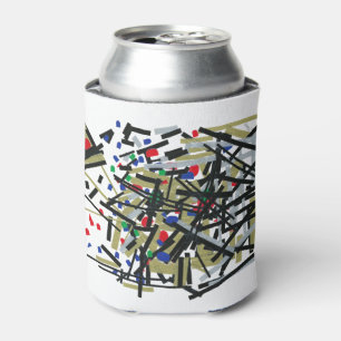 Porta-lata Abstrato em fita e formas alfabéticas 1