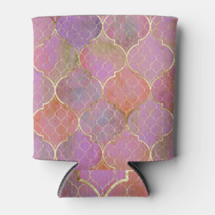 Porta-lata Abstrato Geométrico: Aquarela Dourada marroquina
