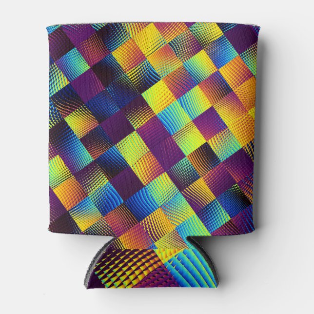 Porta-lata Abstrato Geométrico Pixel Art (Frente)