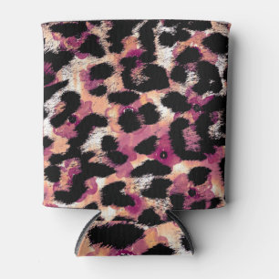 Porta-lata Abstrato Leopard Watercolor: Gradiente Floral