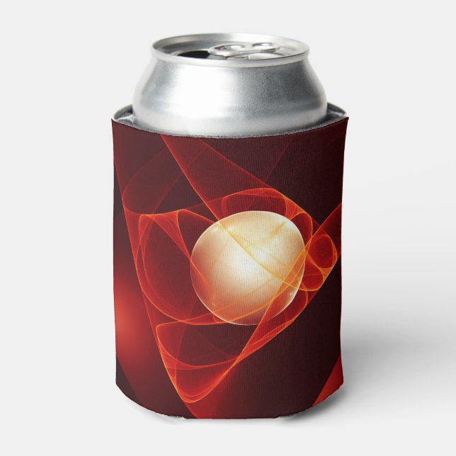 Porta-lata Abstrato Modern Red Cream Fantasy Arte Fractal (Can Front)