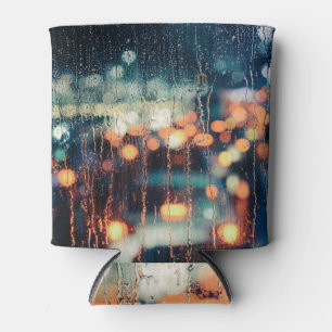 Porta-lata Abstrato Night City Rainy Bokeh