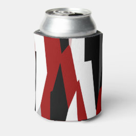 Porta-lata Abstrato preto e branco vermelho