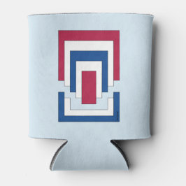 Porta-lata Abstrato retângulo em vermelho, branco e azul