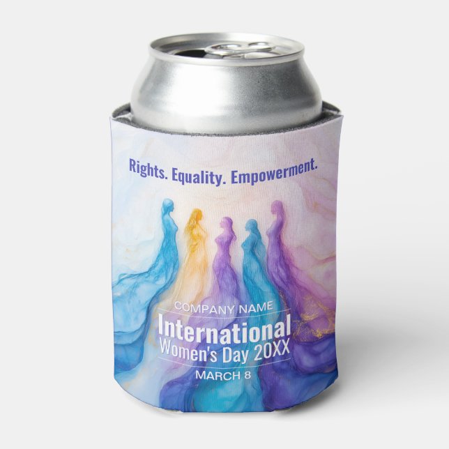 Porta-lata Abstrato Watercolor Womens Day (Can Front)