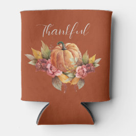 Porta-lata Ação de Graças Personalizada Pumpkin Laranja de Ou