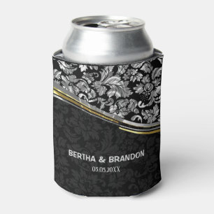 Porta-lata Acentos pretos & de prata elegantes do ouro dos