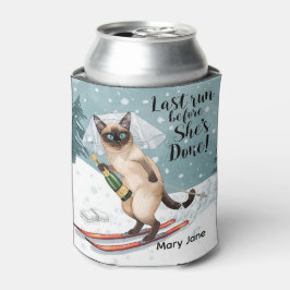 Porta-lata Adesivo de Despedida de Solteira de Esqui Noiva na