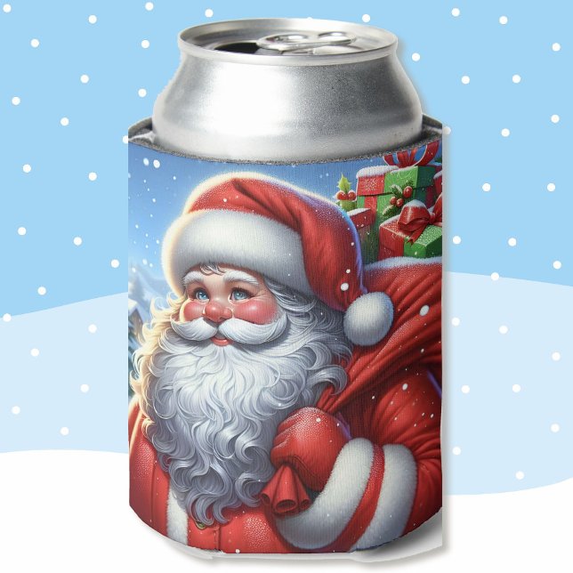 Porta-lata Adicione o Nome Presente de Natal do Papai Noel (Criador carregado)