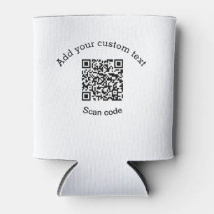 Porta-lata Adicione seu texto personalizado código QR de negó