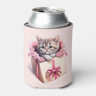 Porta-lata Adorável Kitten em uma Caixa Aniversário Presente