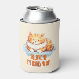 Porta-lata Adorável Laranja Tabby Cat. Estou tentando o meu m