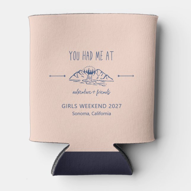 Porta-lata Adventure + Amigos Raparigas Fim de Semana Getaway (Frente)