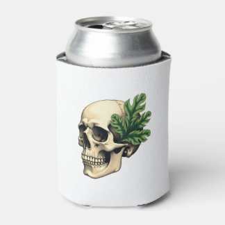 Porta-lata Aesthetic Goth Grunge Skull Tropical Monstera Leaf