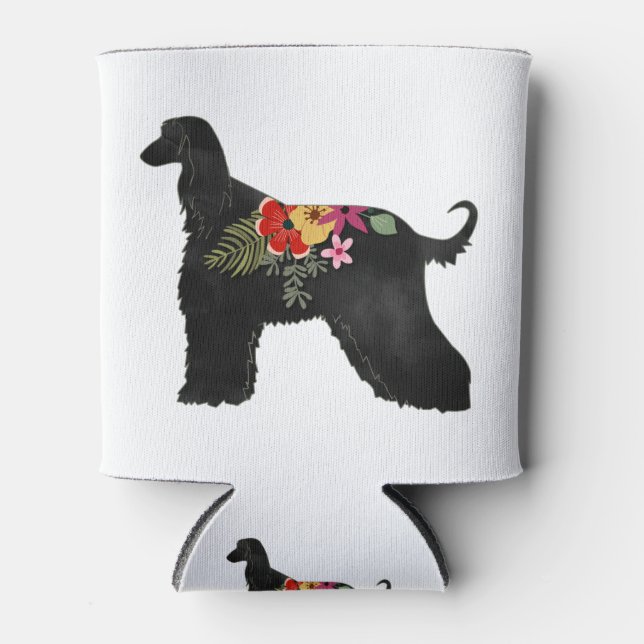 Porta-lata Afghan Hound Floral Bohemian Saddle (Frente)