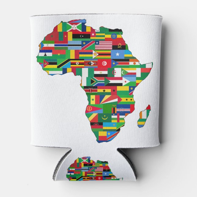 Porta-lata Africa Continent Countries Flags Map Nations (Frente)