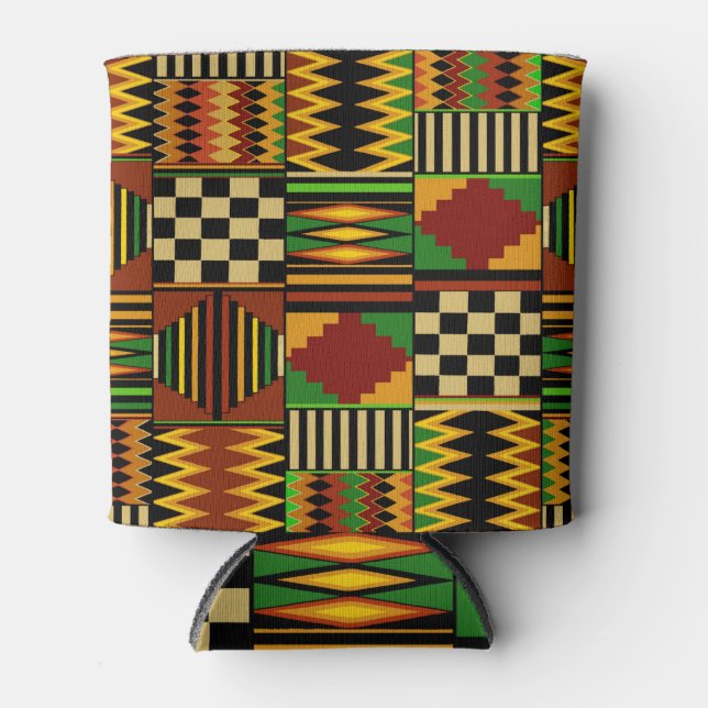 Porta-lata African Royal Kente Cloth Design (Frente)