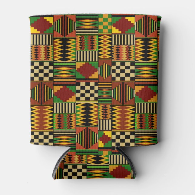 Porta-lata African Royal Kente Cloth Design (Frente)
