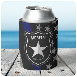 Porta-lata Agente de Polícia de NOME Personalizado Xerife Pav