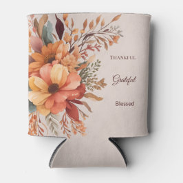 Porta-lata Agradecido abençoado Floral Dia de Ação de Graças