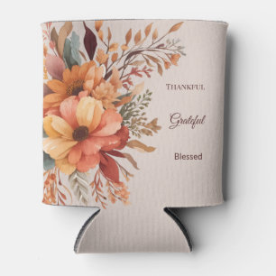 Porta-lata Agradecido abençoado Floral Dia de Ação de Graças