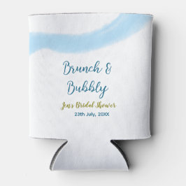 Porta-lata Água azul dourada aguarela borbulhante e brunch ca