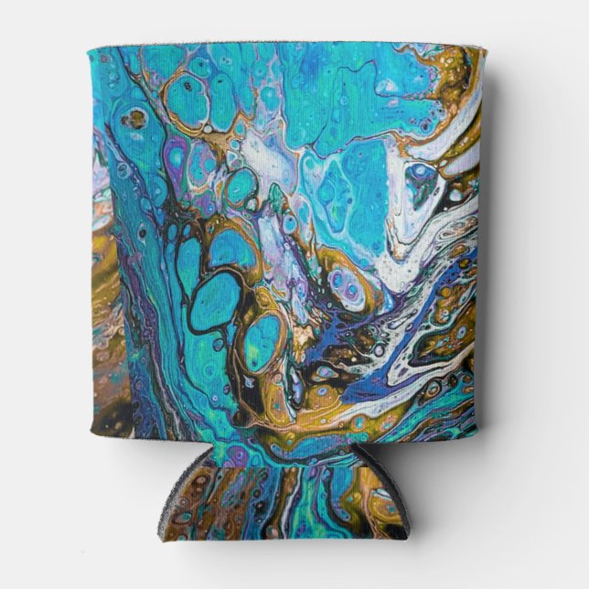 Porta-lata Água e pedras abstrato (Frente)