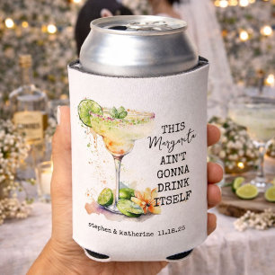 Porta-lata Água moderna personalizada de Margarita casamento