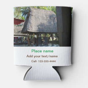 Porta-lata água oceano praia foto adicionar nome texto local 