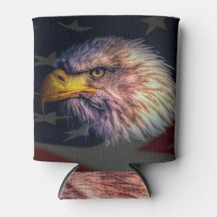 Porta-lata Águia Balde Americana com Bandeira