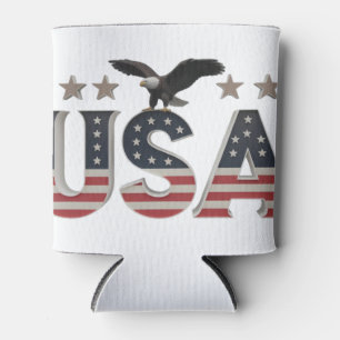 Porta-lata Águia Patriótica dos EUA + Design de Sinalizador d