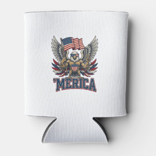 Porta-lata Águia Patriótica Merica Camisa Vintage Vetor Desig