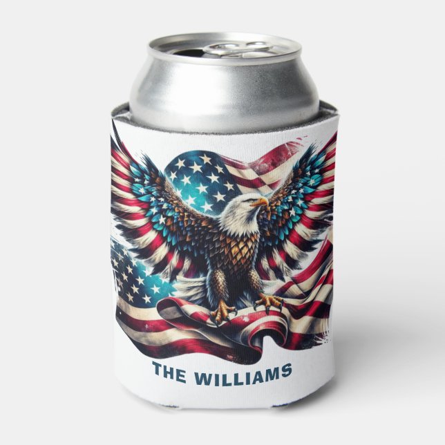 Porta-lata Águia Patriótica USA Bandeira 4 De Julho (Can Front)