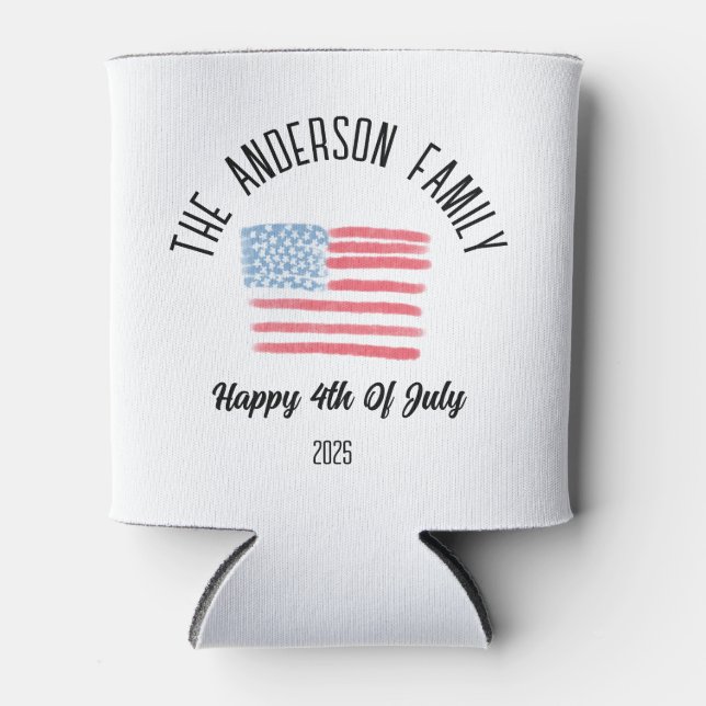 Porta-lata Airpush American Flag Personated Family Name (Frente)