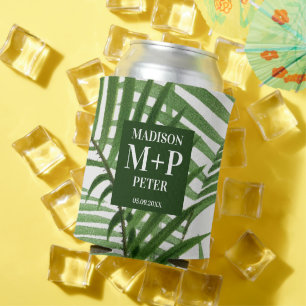 Porta-lata Álbum de Casamento Monograma de Palmeiras Tropicai