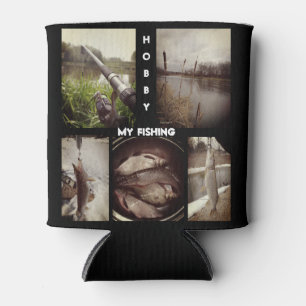 Porta-lata álbum personalizado de fotografias de pesca. 3 arg