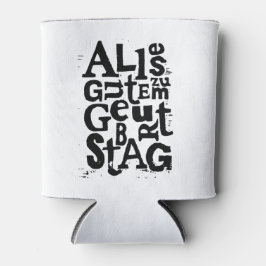 Porta-lata Alemão "Feliz Aniversário" Lino Impressão