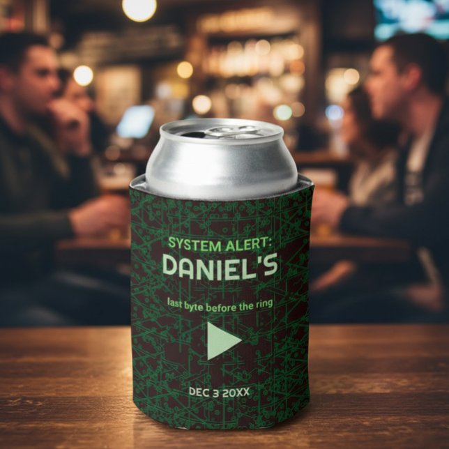 Porta-lata Alerta do Sistema Festa de Solteiro de Hacker Cool (Criador carregado)