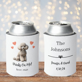 Porta-lata Alicerce de Poodle Personalizado para Casamento de