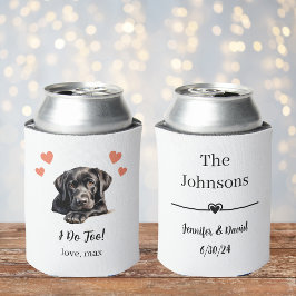 Porta-lata Alicerce Preto Personalizado do Casamento do Pet d