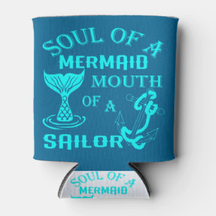 Porta-lata Alma de uma boca da sereia de um marinheiro