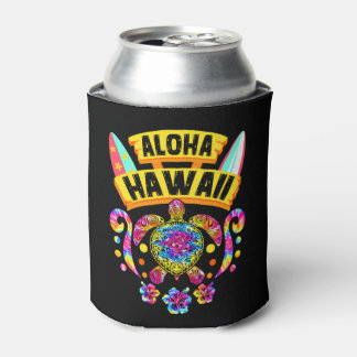 Porta-lata Aloha Hawaii Retro Turtles Summer Pai Mãe