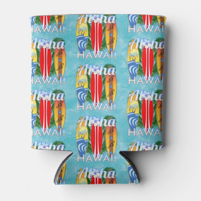 Porta-lata Aloha Hawaii Summer Surfboards (Frente)