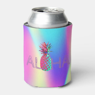 Porta-lata Aloha Hawaiian Pineapple Ombre Holographic