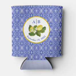 Porta-lata Amalfi Coast I Italian Lemon & Blue Tile Mongram