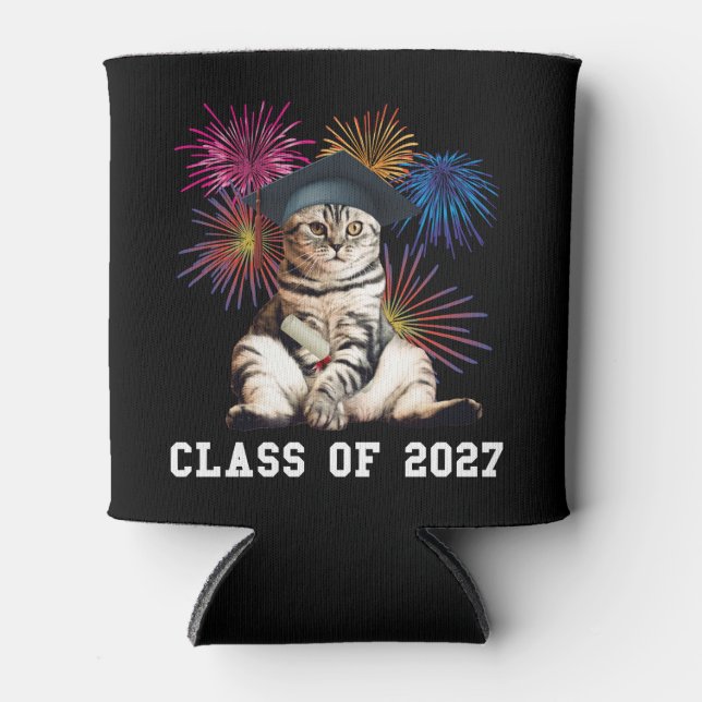 Porta-lata Amante de Gatos da Turma de 2027 (Frente)