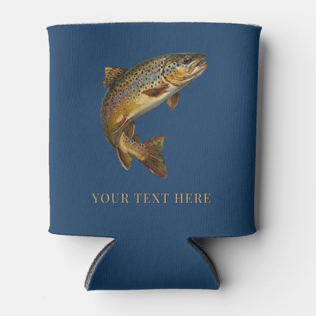 Porta-lata Amante de Pesca Personalizado – Design de Pesca de (Frente)