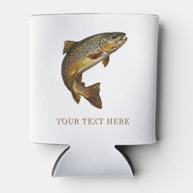 Porta-lata Amante de Pesca Personalizado – Design de Pesca de (Frente)