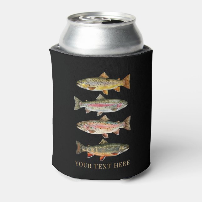 Porta-lata Amante de Pesca Personalizado – Design de Pesca de (Can Back)